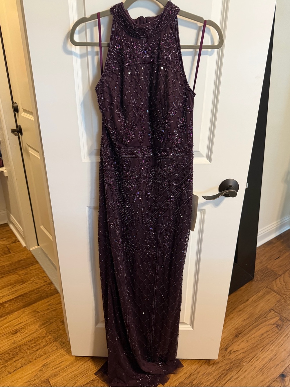 Adrianna Papell Halter Beaded Gown